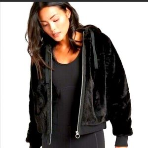 Athleta faux fur zip up jacket